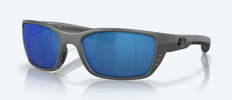 Whitetip Matte Gray Sunglasses with Blue Mirror Polarized Polycarbonate