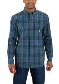 Loose Fit Midweight Chambray Long Sleeve Plaid Shirt by Carhartt